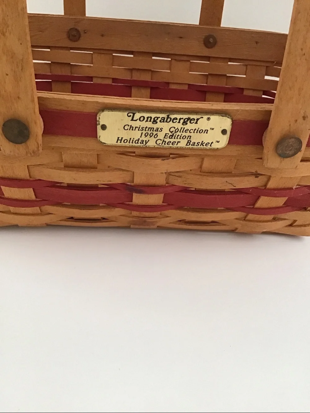 Vintage Longaberger Christmas Collection 1996 Edition Holiday Cheer Basket